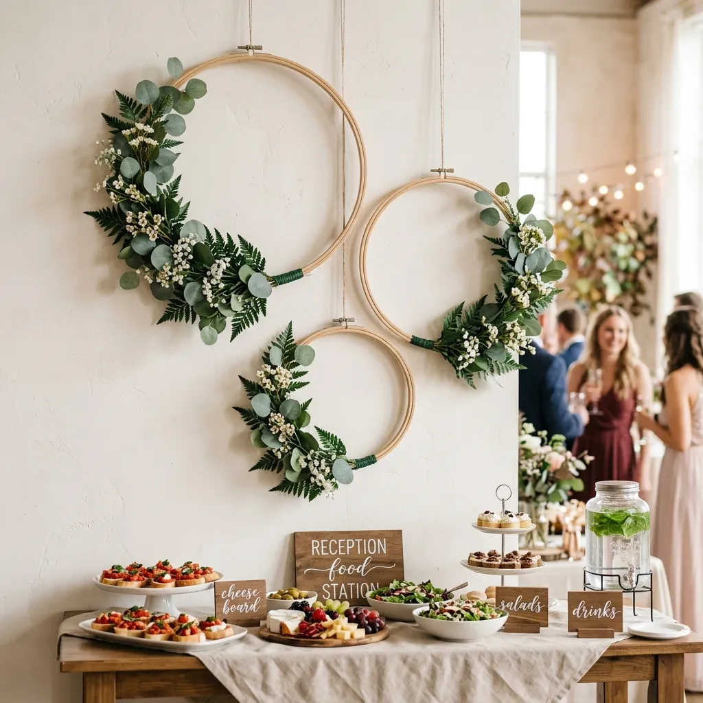 Minimalist Greenery Hoop Wreaths