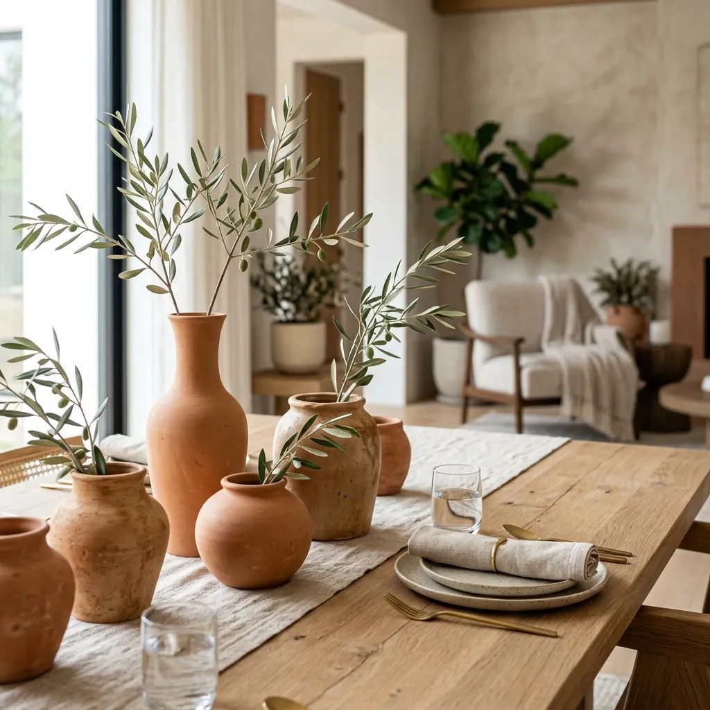 Minimalist Olive Branch and Terracotta