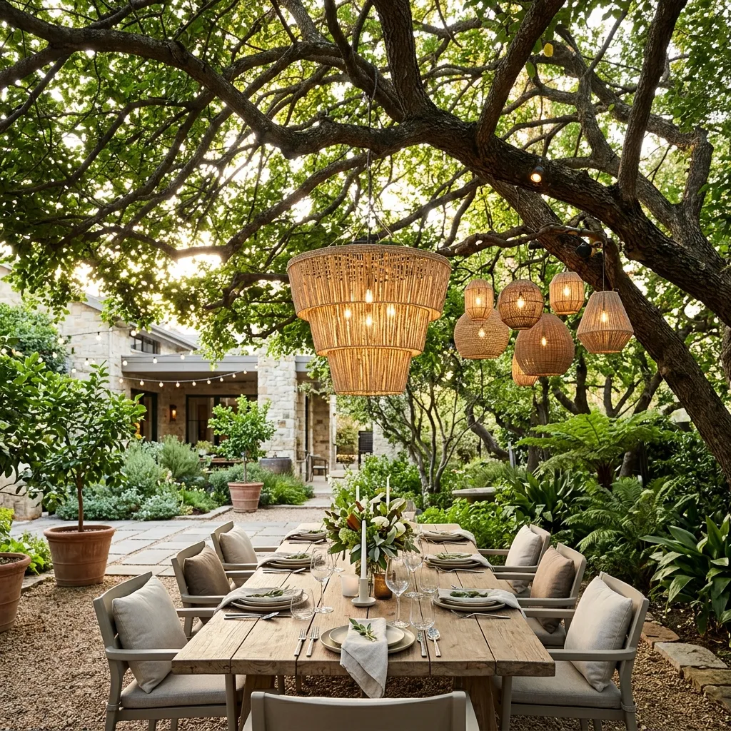 Outdoor Dining Spaces Under a Canopy of Trees