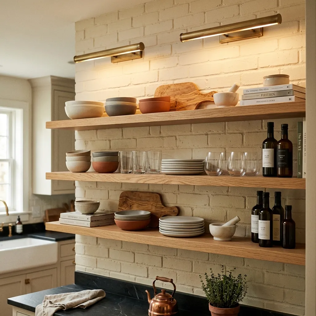 Picture Lights Over Open Shelves