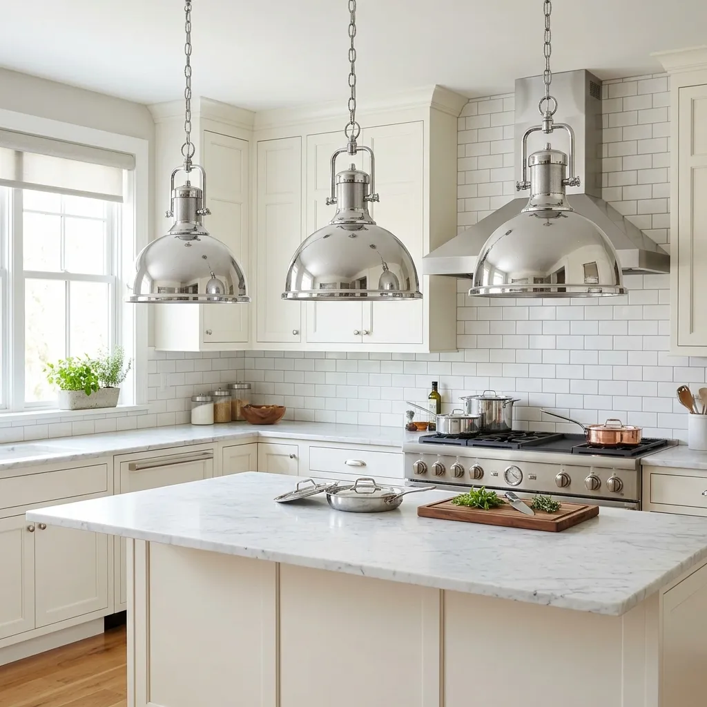 Polished Chrome Industrial Pendants