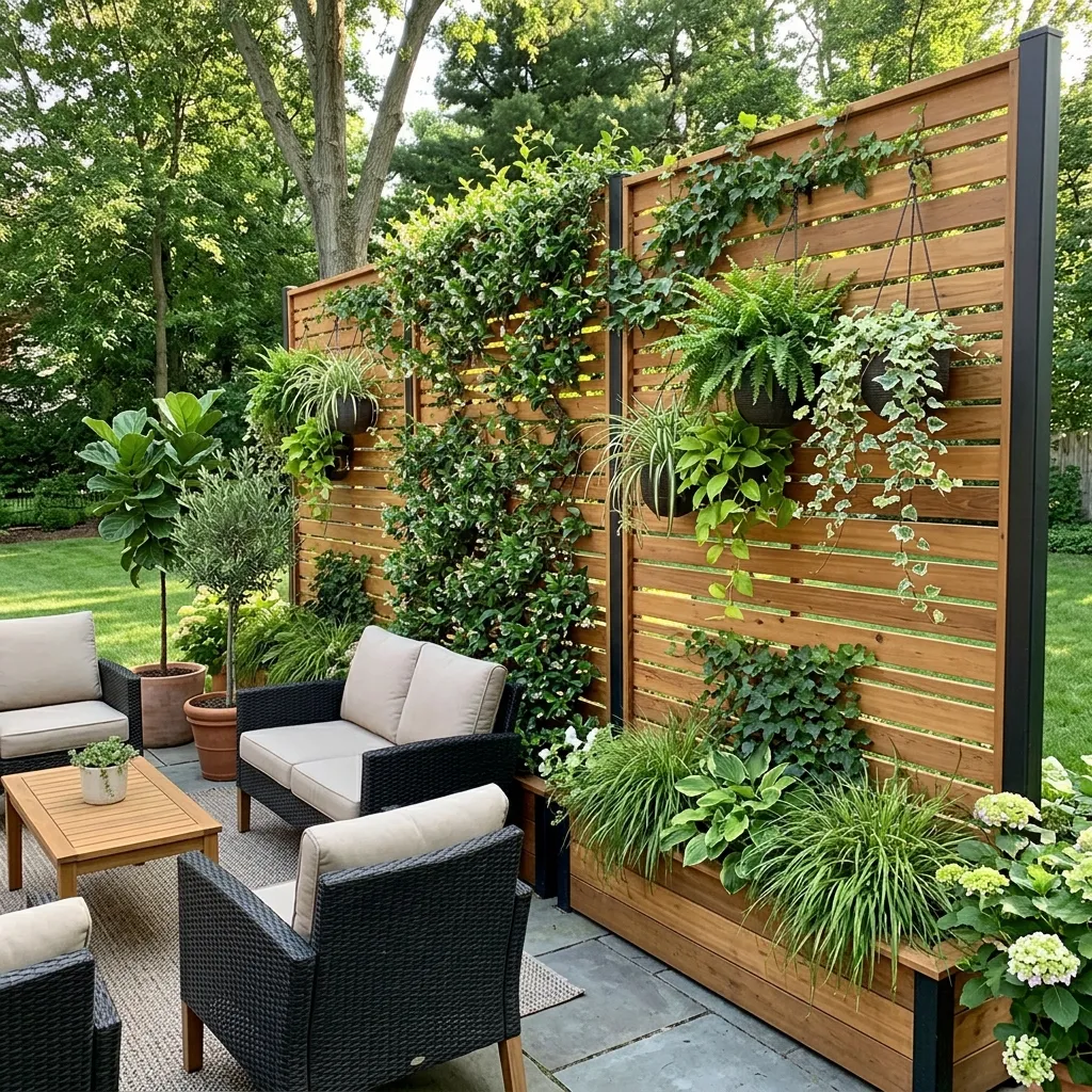 Privacy Screens Woven with Lush Greenery