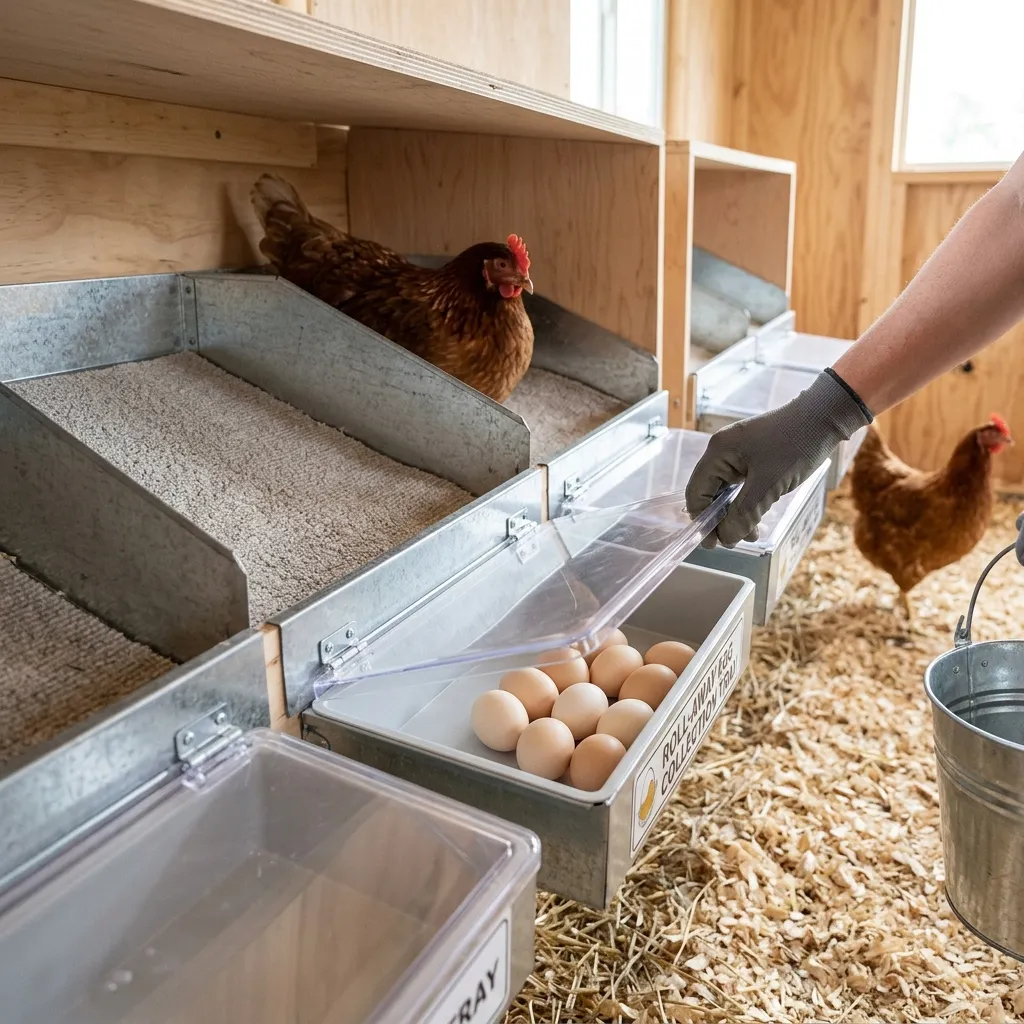 Roll-Away Inserts for Effortless Egg Collecting