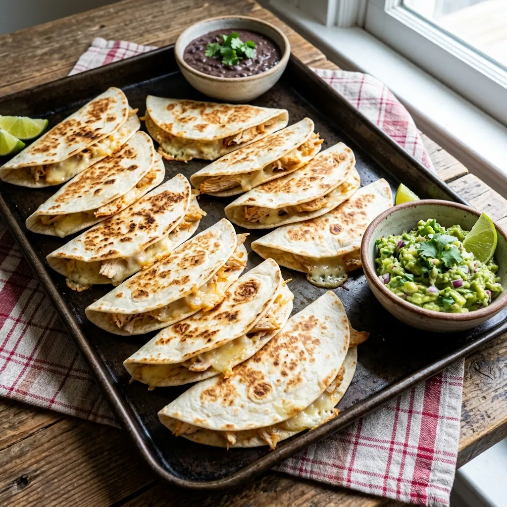 Sheet Pan Mini Chicken Quesadillas