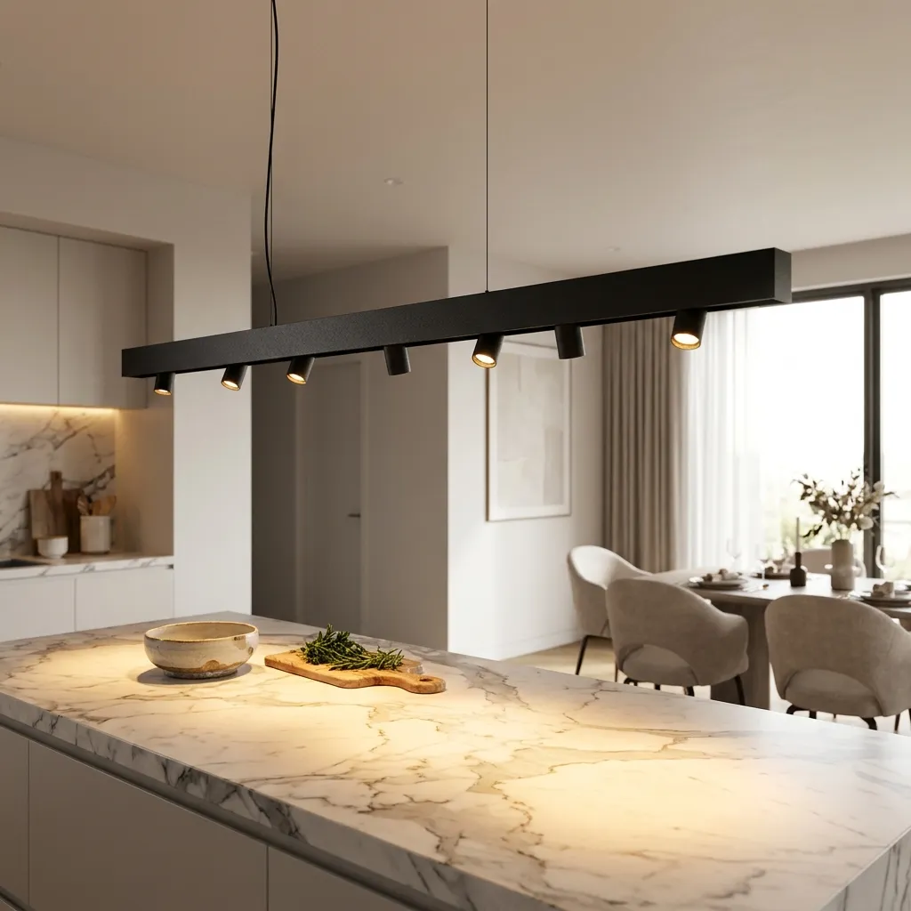 Sleek Matte Black Linear Chandelers