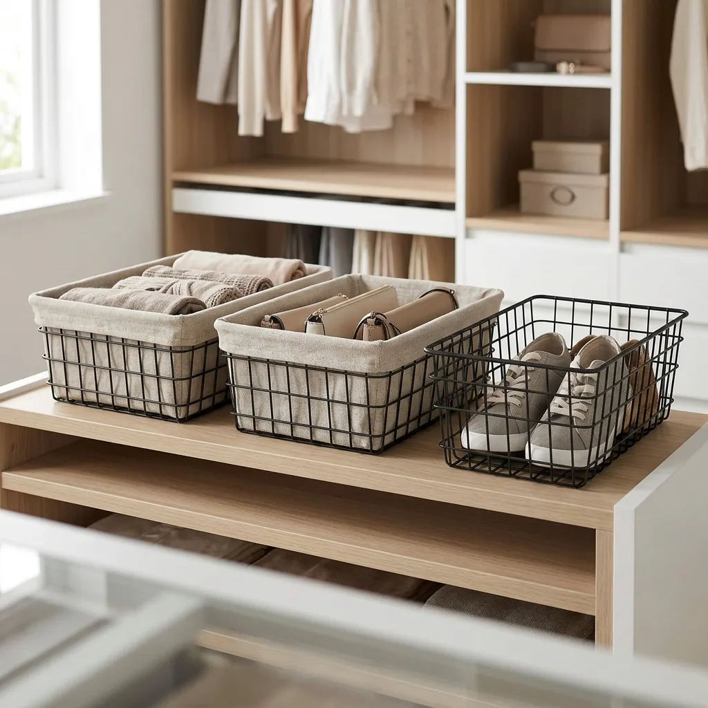 Slim Wire Grid Baskets