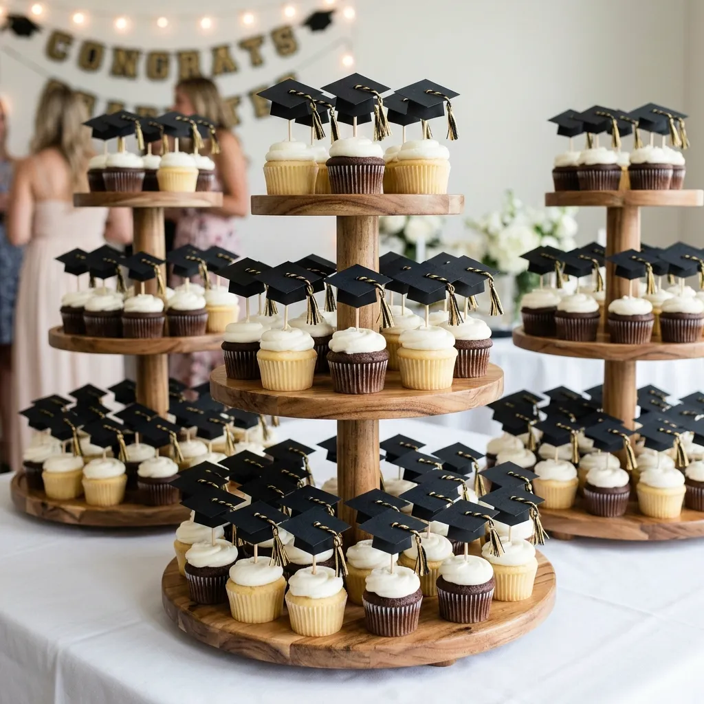 Sophisticated Cap-Shaped Cupcake Towers