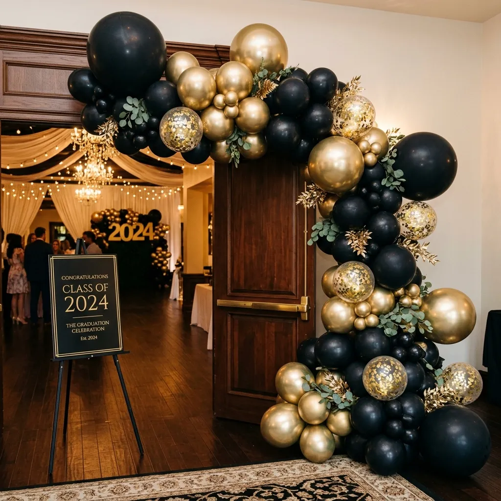 Statement Balloon Arches with Metallic Accents