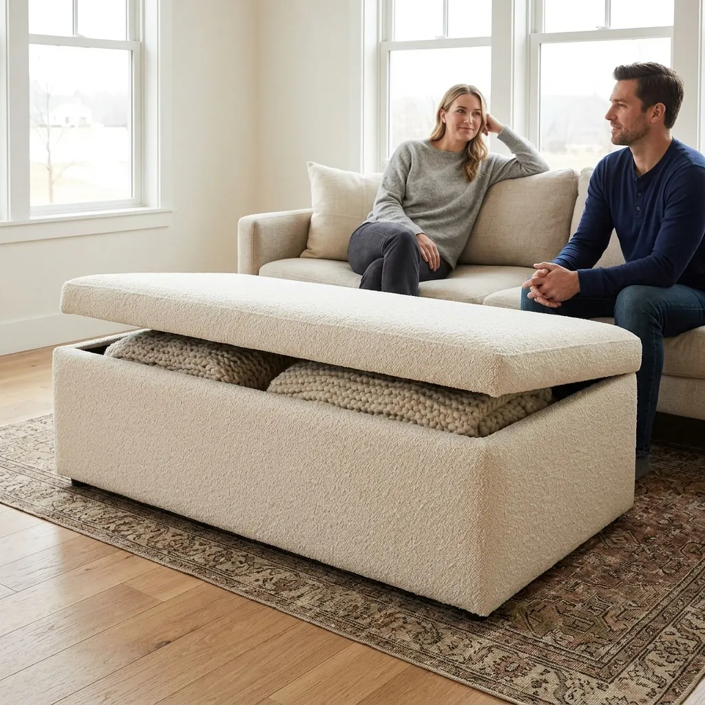 Storage Ottomans with Tailored Textures