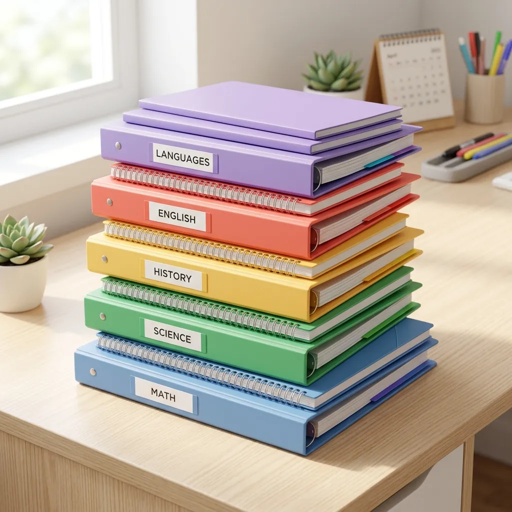 Streamlined Color-Coded Notebooks and Binders