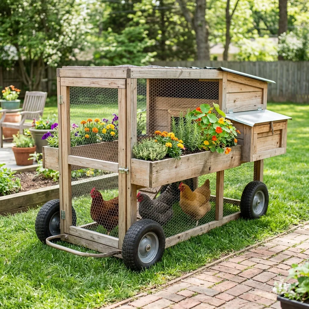 The Mobile "Chicken Tractor" with Planters