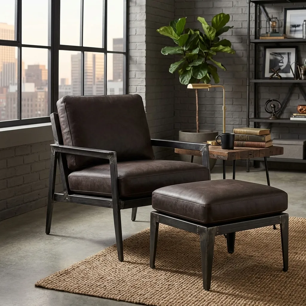 The Sleek Industrial Iron and Matte Leather Combo