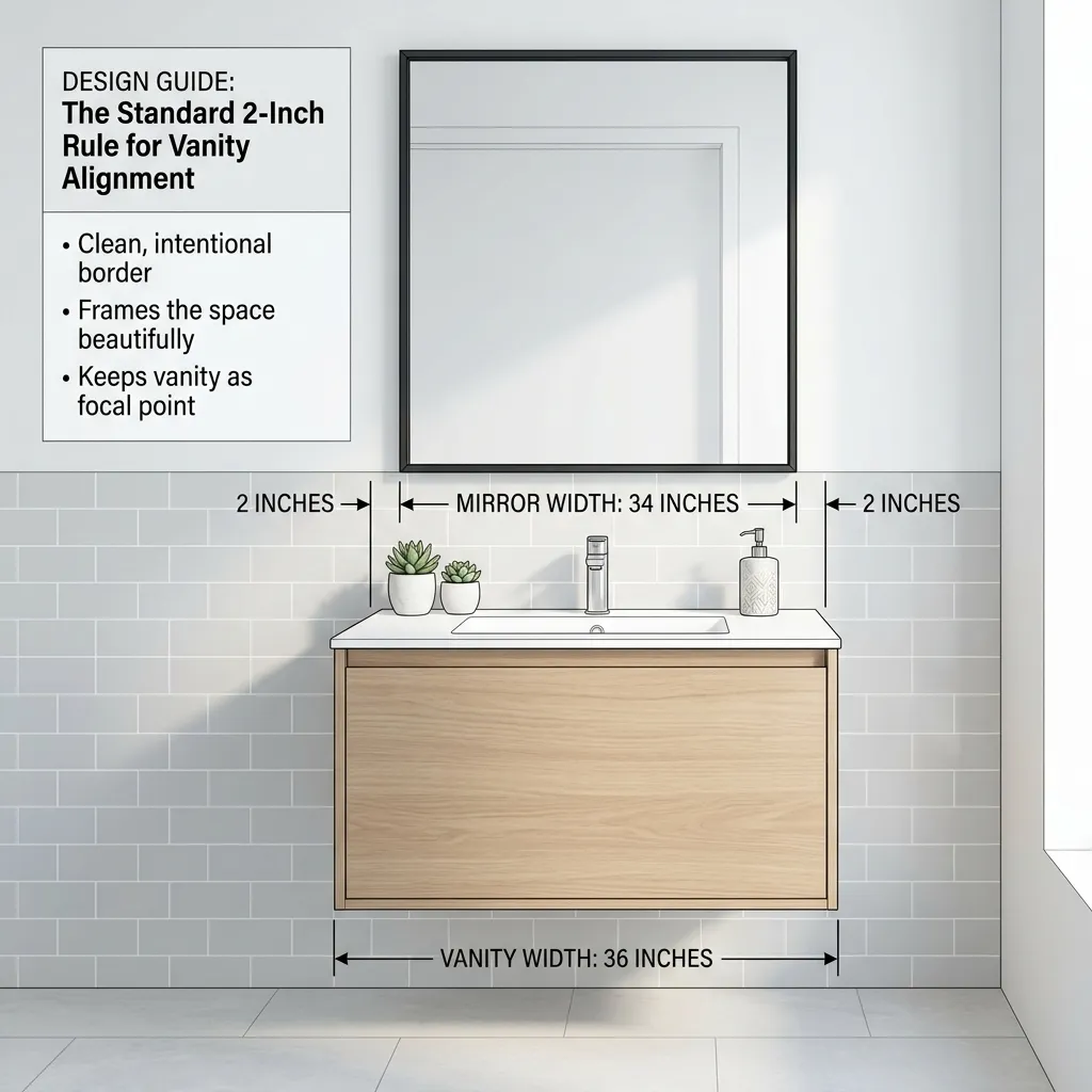 The Standard 2-Inch Rule for Vanity Alignment