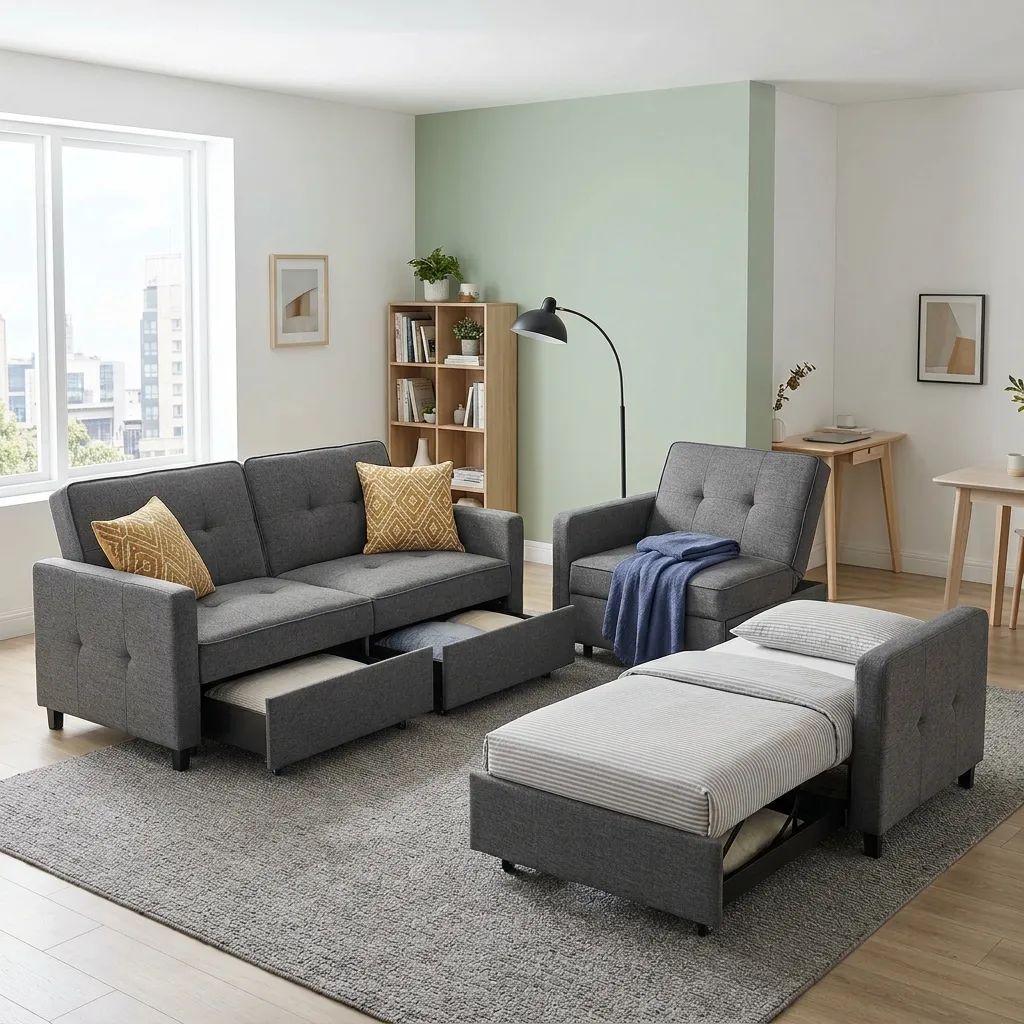 The Ultra-Affordable Convertible Futon Trio
