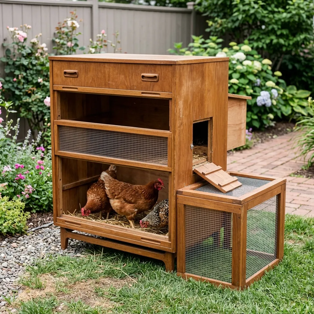 Upcycled Mid-Century Dresser Coop