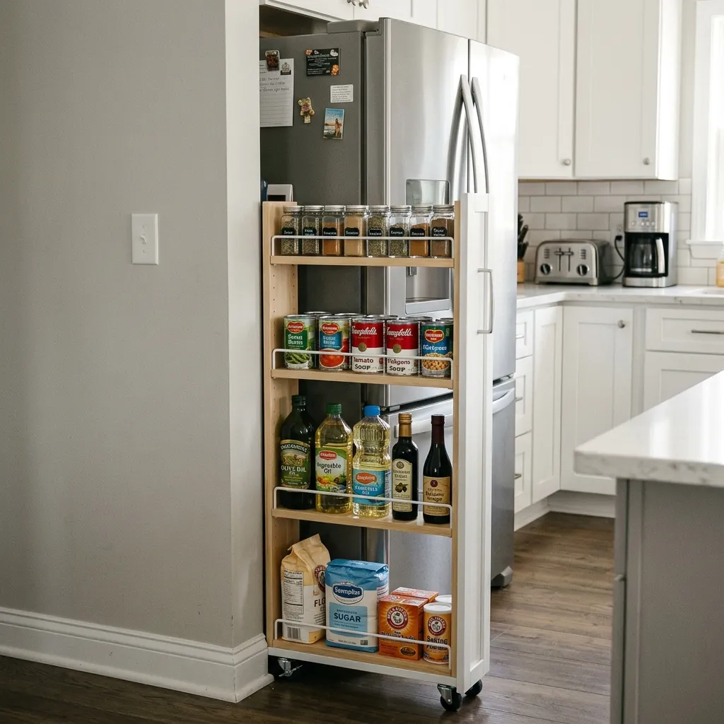 Use the Gap Beside Your Refrigerator