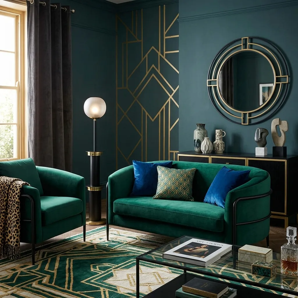 Velvet Deco-Inspired Statement Set