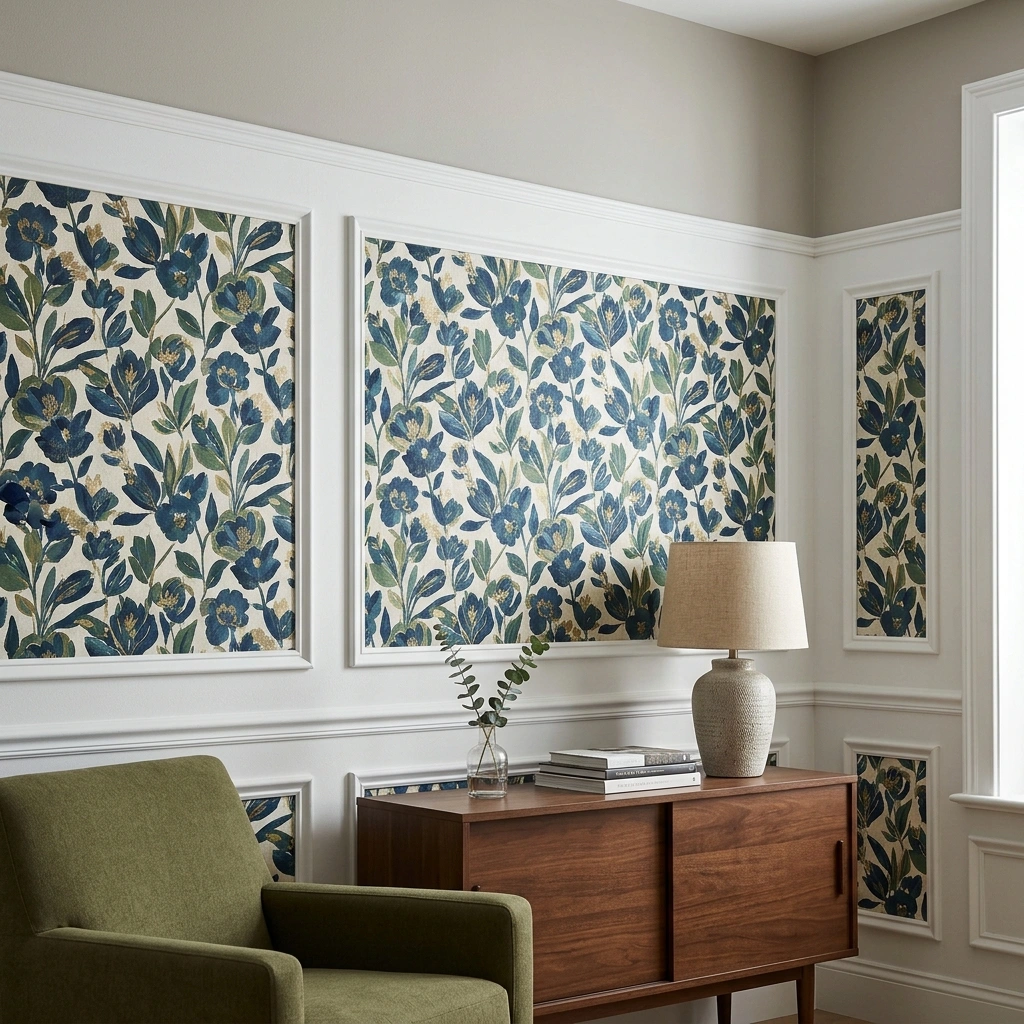 Wallpaper Within Picture Frame Molding