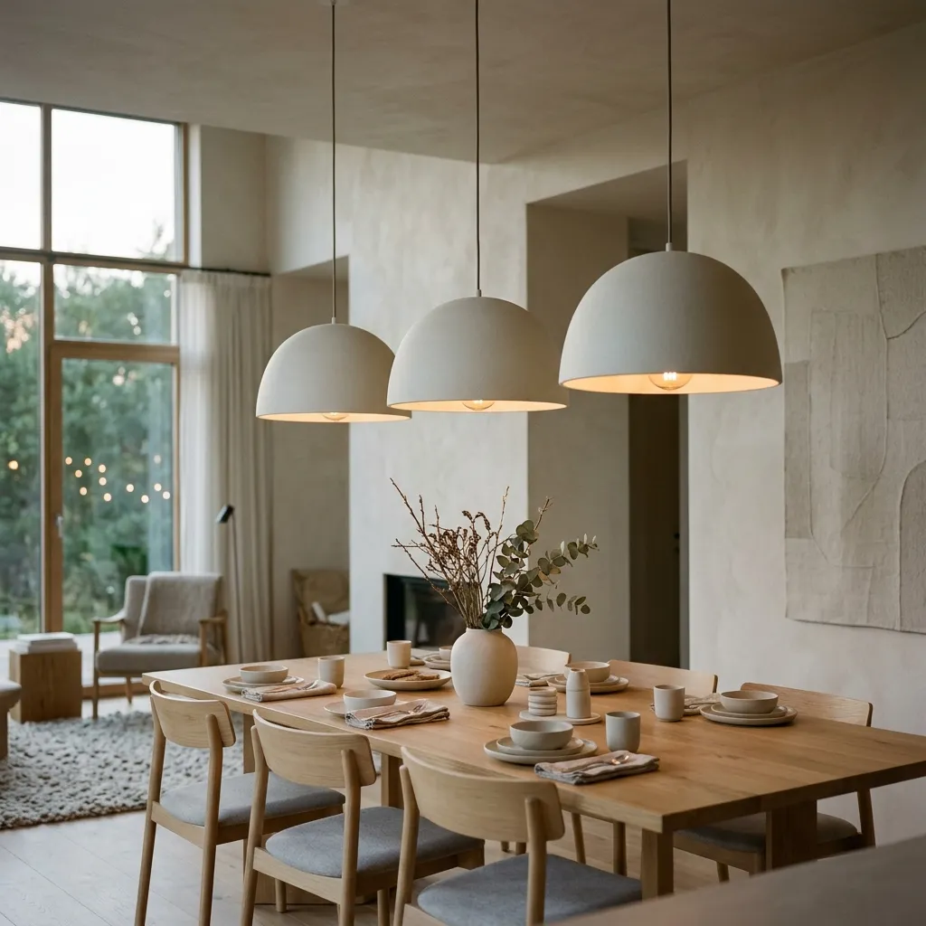 Warm Minimalist Dome Pendants