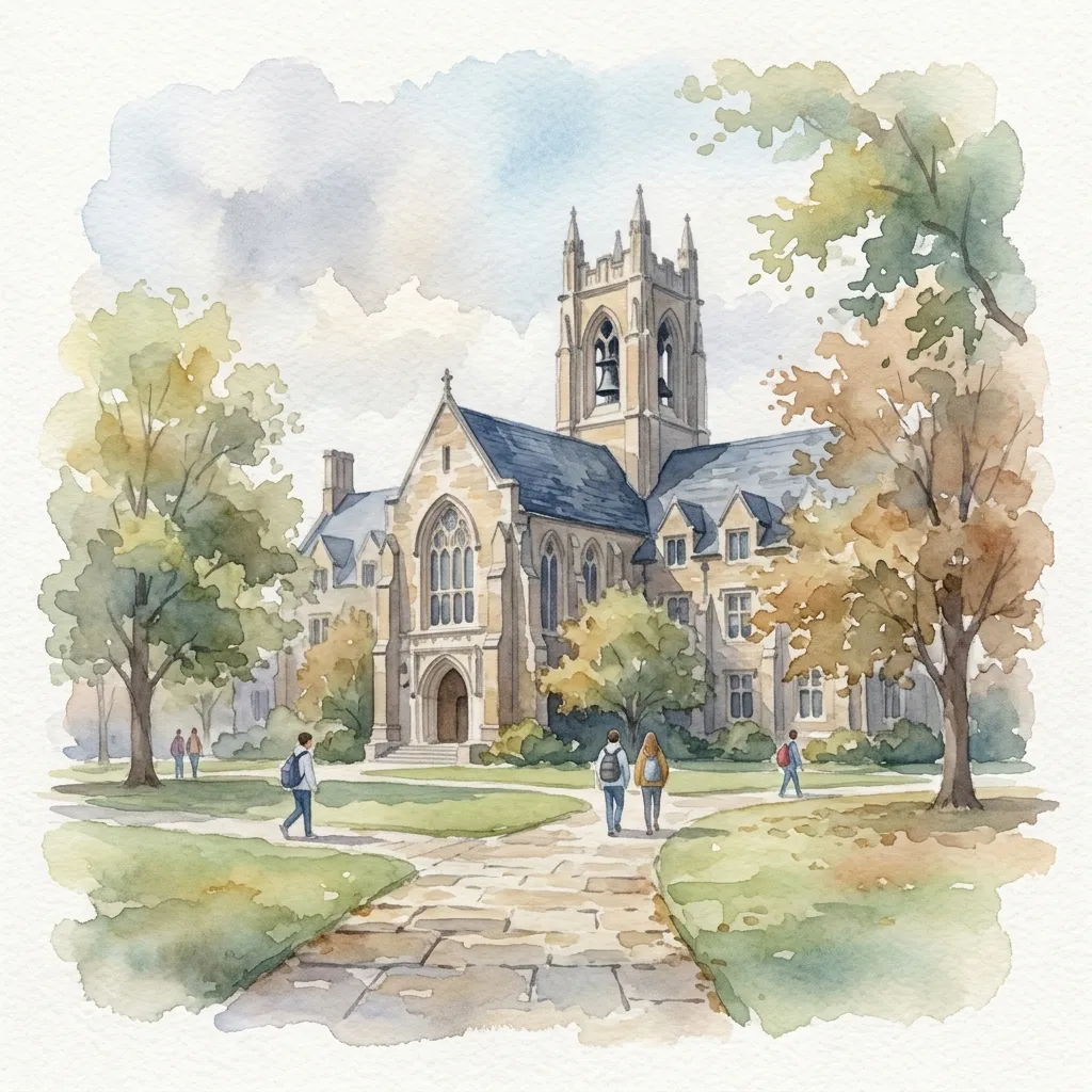 Watercolor Campus Landscapes