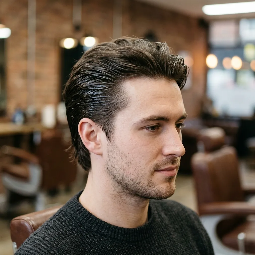 Wet-Look Slicked Back Sides