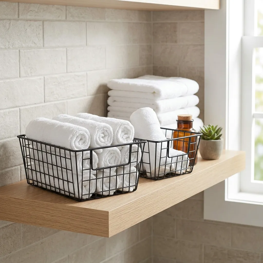 Wire Wire Baskets for Rolled Washcloths