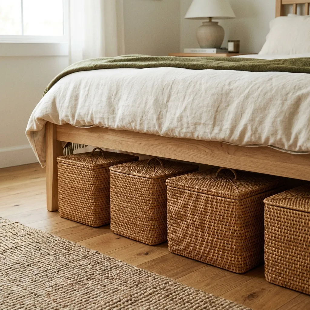 Woven Rattan Baskets with Lids