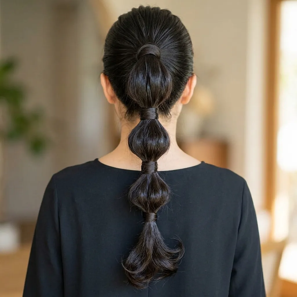 Wrapped Bubble Ponytail