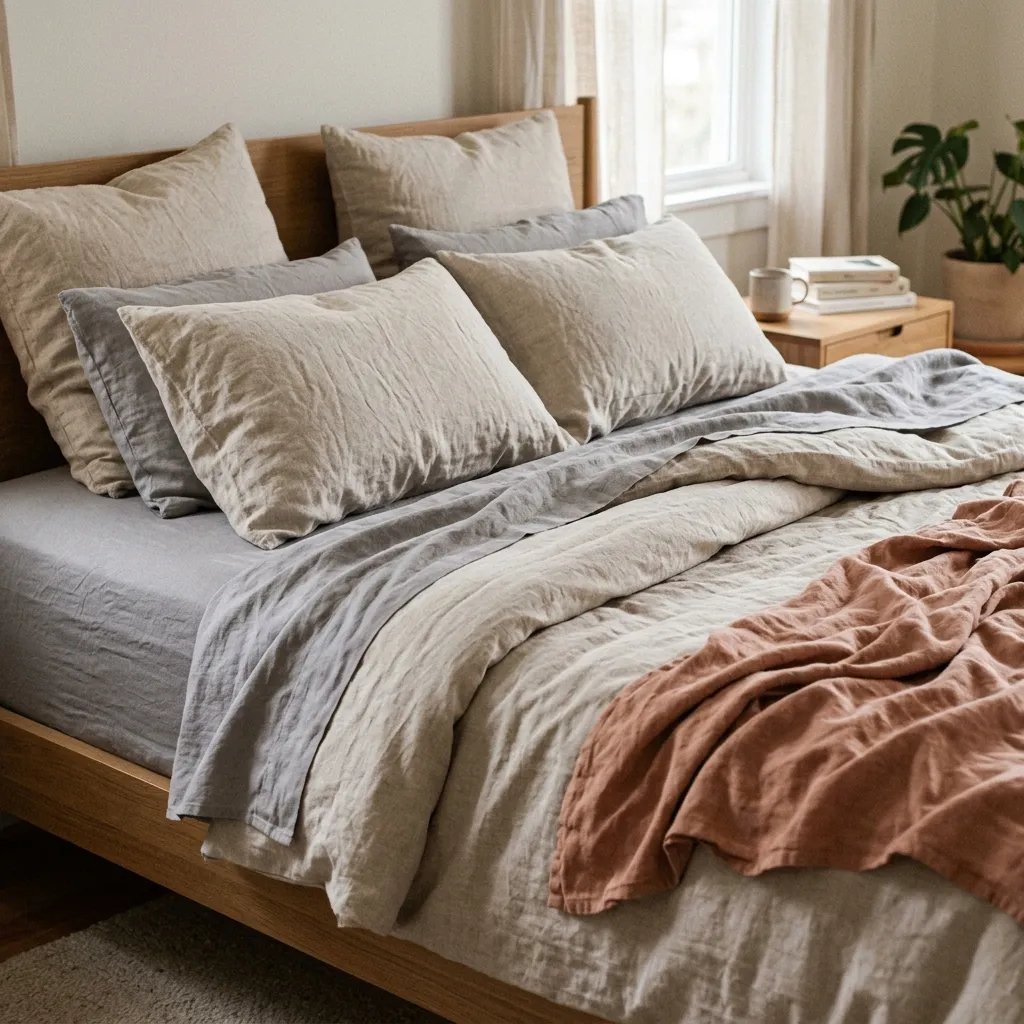 Wrinkled Linen Bedding
