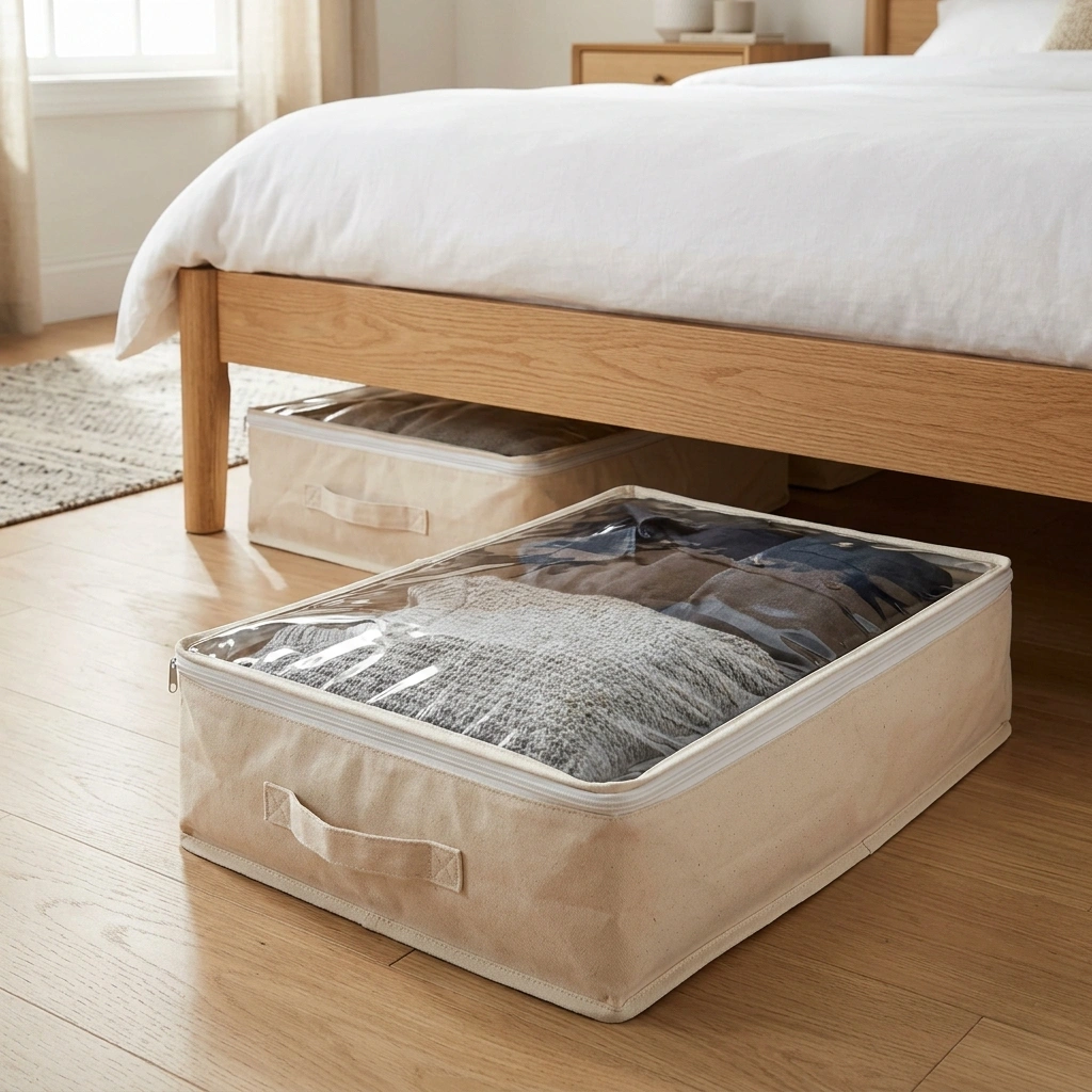 Canvas Zippered Bags with Clear Tops