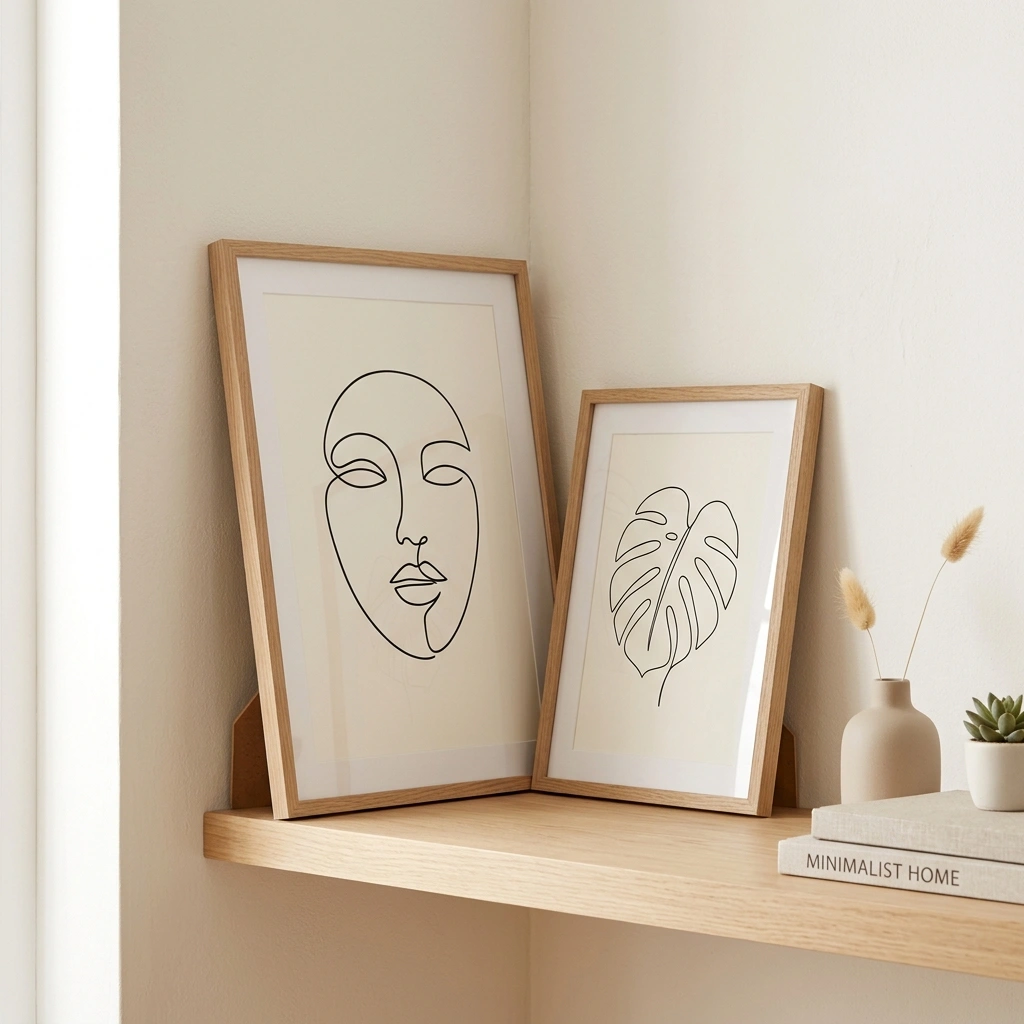 Framed Minimalist Line Art Prints