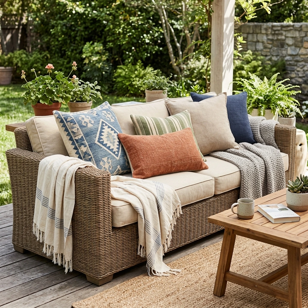 Layered Outdoor Textiles for Seating