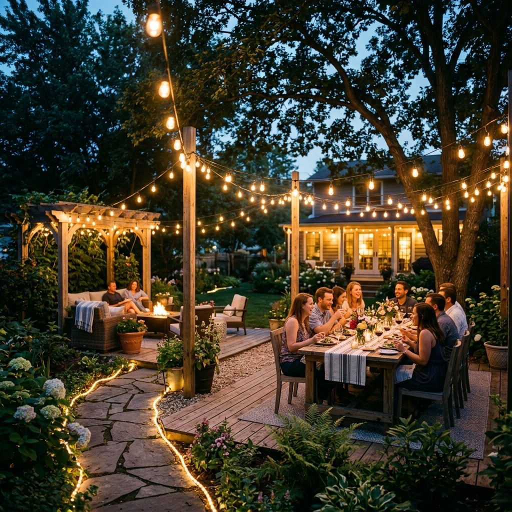 String Lights as the Backbone of Your Backyard
