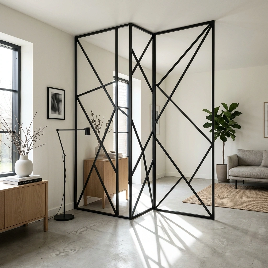 The Industrial Edge: Angular Matte Black Metal Frameworks