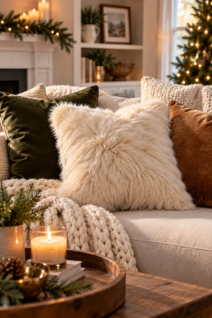 Faux Fur Accent Pillow